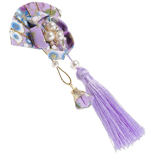 HOMOCONO Japanische Haarklammer mit Quaste Traditionelle Fächer Haarspange für Damen Elegantes Haarschmuck Accessoire für Partys und Festivals von HOMOCONO