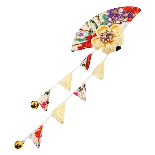 HOMOCONO Japanischer Kimono Haarschmuck mit Quasten Farbenfrohes Haaraccessoire für Damen Handgefertigte Stoff Haarspange für Hanfu und Kimono Leicht und Tragbar Langlebig und von HOMOCONO