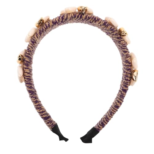 HOMOCONO Frühlings-stirnbänder Für Damen Muschel-stirnband Mit Breiter Krempe Muschel-haarschmuck Haarschmuck Für Damen Und Mädchen Perlen-kopfschmuck Strand-haarschmuck von HOMOCONO