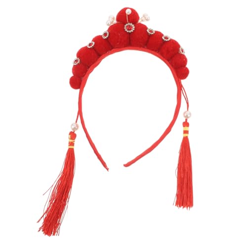 HOMOCONO Pompom-haarband Mit Chinesischen Elementen Für Neujahrsfeiern Rollenspiele Und Bühnenaufführungen Anpassbar Mit Quasten Stilvoller Kopfschmuck Für Kulturelle Events von HOMOCONO