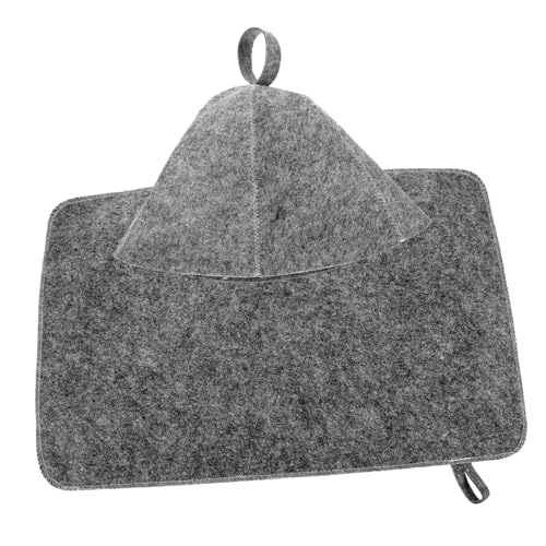 HOMOCONO Saunahut-set Aus Filz 2-teilig Saunakappen-pad-set Für Damen Bequem Und Tragbar Saunakappen Mit Umhängeband Und Pad von HOMOCONO