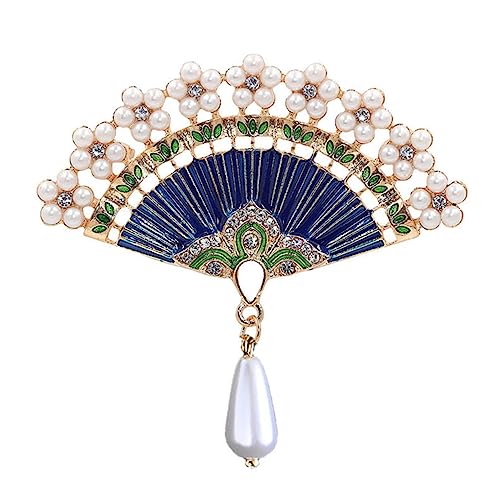 HOMOCONO Vintage Fan Form Brosche Chinesische Stil Brosche für Kleidung Elegantes Accessoire Verschiedenen Farben für Besondere Anlässe HOMOCONO Vintage Fan Form Brosche Chinesische Stil Brosche für Kleidung Elegantes Accessoire Verschiedenen Farben für Besondere Anlässe von HOMOCONO