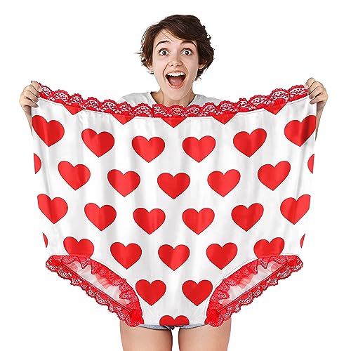 HOMQYTE Oma-Höschen, Gag-Geschenke für Frauen, lustige riesige Neuheit, Unterwäsche, weißer Elefant, Geschenk für Erwachsene, Streich, RedHeart, Einheitsgröße von HOMQYTE