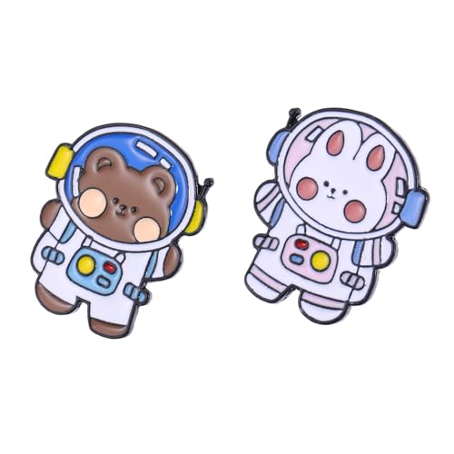 HOMSFOU 1 Satz Astronauten Broschen Niedliche Cartoon Tierabzeichen Für Kleidung Taschen Und Hüte Design Für Männer Und Frauen Zum Valentinstag 2 Stück von HOMSFOU