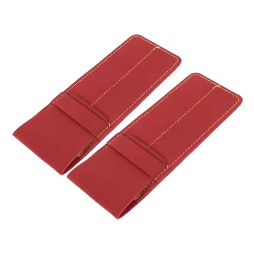 HOMSFOU 1 Satz Etui Griff Schlüssel Schreibwaren Blau Für Party Universal- Zubehör Stifthalter Stiftabdeckung Ärmelhalter Federtasche Einlegen Brunnenstiftbeutel Leder Rotwein 2 Stück von HOMSFOU