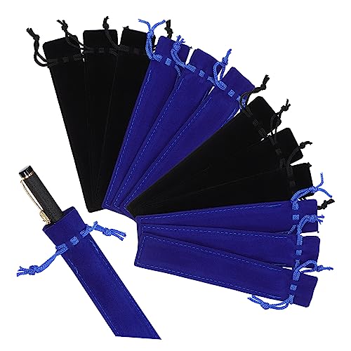 HOMSFOU 1 Satz Fleece -stiftbeutel Stiftetuis Mit Samthülle Stifthüllen Aus Samt Ästhetisch Stiftetui Aus Samt Blau Mäppchen Schutztasche Für Stifte Kordelstiftbeutel Flanell 50 Stück von HOMSFOU