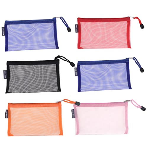 HOMSFOU 1 Satz Teiliges Reißverschluss Mesh Tasche Für Stifte Und Kosmetik Multifunktionale Reisebeutel Für Büro Und Schule Langlebig Leicht Für Aufbewahrung Und Organisation 6 Stück von HOMSFOU