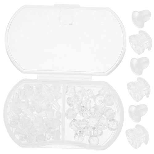 HOMSFOU 1 Schachtel Transparente Hautfreundliche Ohrstecker Verschlüsse Langlebigem Teiliges Mittelgroße Hamburger Passend für DIY Ohrringe Sicherer Halt für Damen Praktisch und von HOMSFOU