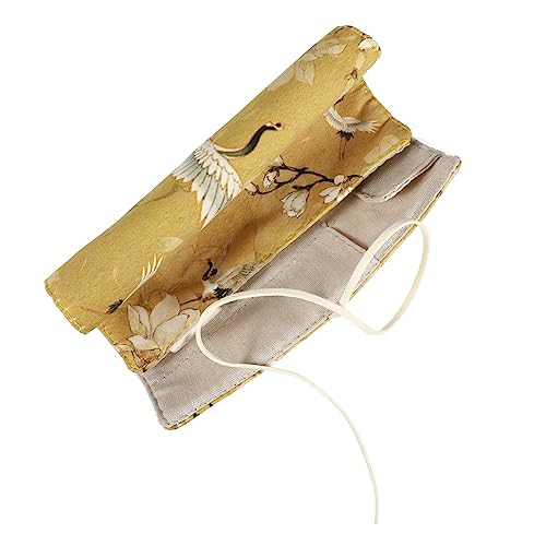 HOMSFOU 1 Stück Antiker Stil Stiftetui Handgemachtes Rollmäppchen für Bleistifte Stifte Geräumiger Organizer für Schule Kunstbedarf Praktische Aufbewahrungstasche von HOMSFOU