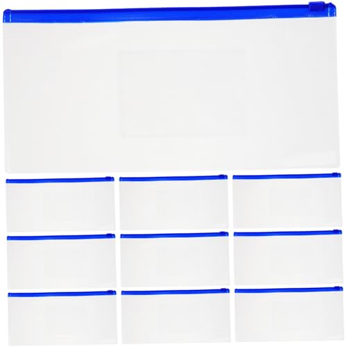 HOMSFOU 10 Stück Beutelbeutelbeutel Stiftbeutel durchsichtiges Federmäppchen transparente Stifttaschen Etui Bleistift Zeichnen von Speicherbeutel kleine Schreibwarentasche Plastik Weiß von HOMSFOU