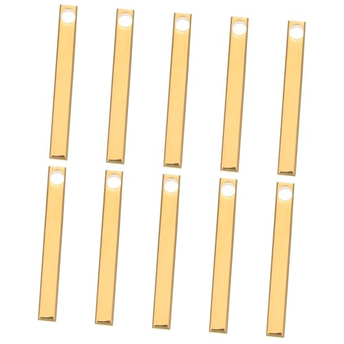 HOMSFOU 10 Stück Edelstahl Gravur Anhänger Rechteckige Stanzblanks Längliche Schmuckanhänger für Halskette Schlüsselanhänger DIY Handlich Langlebig Minimalistisch von HOMSFOU