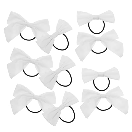 HOMSFOU 10 Stück Teiliges Weiße Haargummis mit Baumwoll Schleife Elastisch Dünn Weich und Formbeständig Geeignet für DIY Tie Dye und Haarknoten bei Mädchen und Frauen von HOMSFOU