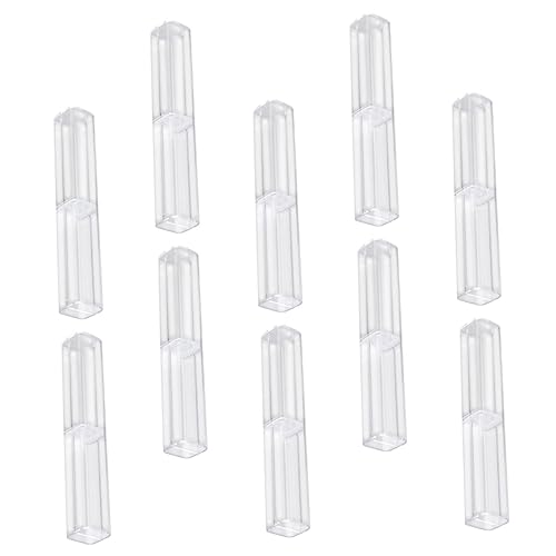 HOMSFOU 10 Stück Transparente Stiftboxen Bleistift Geschenkbox für Schule Büro Robuste Kunststoff Aufbewahrung für Kinder Studenten Erwachsene Stifteetui für Organisieren von HOMSFOU