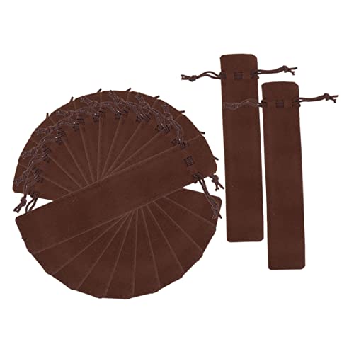 HOMSFOU 12 Stück Mäppchen schreibutensilien büromaterial kugelschreibermine Drawing Pen Pencil Cases Bleistift Stifttasche Geschenkbeutel für Stift Stiftverpackungsbeutel Flanell Brown von HOMSFOU