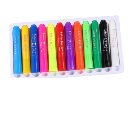 HOMSFOU 12 Stück Teiliges Waschbare Temporäre Körpermalstifte für Hautfreundliche Halloween Gesichtsbemalung Vielseitig für Party Cosplay und Festival Bunte Body Painting Crayons von HOMSFOU