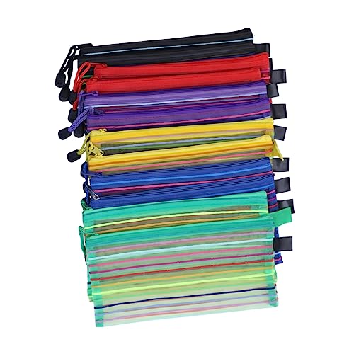 HOMSFOU 12stücke Teiliges PVC Pouch Vielseitige Schreibwaren Und Kosmetiktaschen Für Bürobedarf Und in Schwarz Blau Grün Gelb Und Rot von HOMSFOU