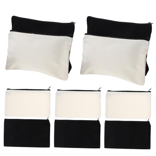 HOMSFOU 12stücke Sublimation Kosmetiktasche Leere Canvas Reißverschlusstaschen Für Reisen DIY Bastelprojekte Vielseitige Makeup Und Toilettenartikel-Organizer Natur von HOMSFOU