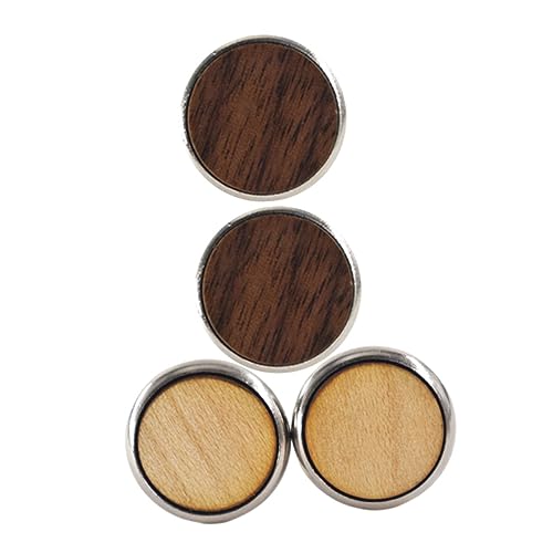 HOMSFOU 2 Paare Holz Sleeve Buttons Runde Manschettenknöpfe Amerikanischem Schwarzwalnuss Hartholz Langlebig für Elegantes Accessoire von HOMSFOU