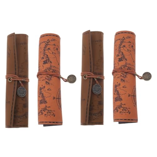 HOMSFOU 2 Sätze Retro Canvas Pen Bag Studenten-stifttasche Tragbar Gesteppt Federmäppchen Stiftspeicher Beutel Für Bleistifte Zeichnen Von Bleistiftkoffer Stift Wraps Leder 2 Stücke * 2 von HOMSFOU