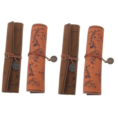 HOMSFOU 2 Sätze Retro Canvas Pen Bag Tasche Gesteppt Für Schreibwarenkoffer Tragbar Federmäppchen Stiftverpackungs-Organizer Kleiner Bleistiftkoffer Etui Leder 2 Stücke * 2 von HOMSFOU