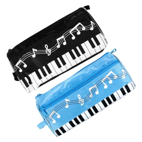 HOMSFOU 2 Stck. Musik Briefpapiertasche Tragbarer Bleistiftbeutel Mäppchen tragbare Stifttasche Netter Bleistiftbeutel Schullieferungen Bleistiftkoffer Buntstiftbeutel Polyester von HOMSFOU