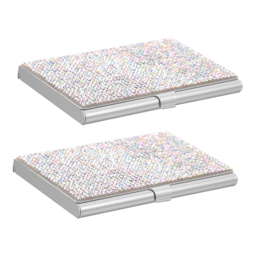 HOMSFOU 2 Stück Aluminium Kartenetui Metall Business Kartenhalter Tragbar Kratzfest Leicht Für Büro Schreibtisch Networking Veranstaltungen von HOMSFOU