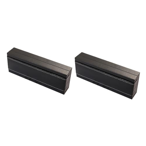 HOMSFOU 2 Stück Box Stifteetui Füllfederhalter Groß Luxus Etui Organizer Stiftverpackung Stiftevitrine Tragbarer Stiftehalter Federmäppchen Stifteetui Einzelstifthalter Schwarz Pu von HOMSFOU