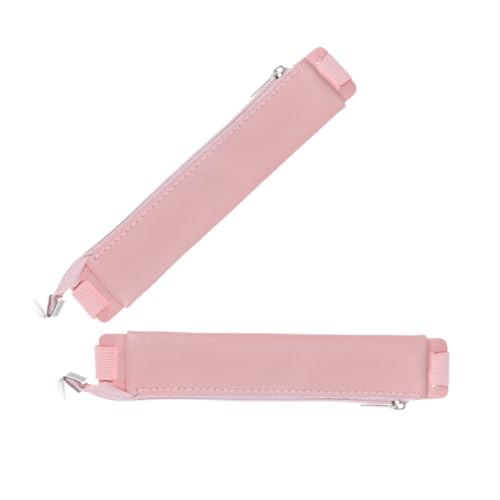 HOMSFOU 2 Stück Federmäppchen Und Schreibwaren Stift Wraps Notebookhalter Bleistifthalter Zeitschrift Fall Notebook-stifthalter Federmäppchen Mit Reißverschluss Ordnertasche Rosa Pu von HOMSFOU