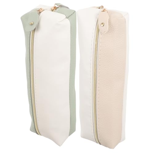 HOMSFOU 2 Stück Großes Federmäppchen Teiliges Unisex Federtasche mit Doppelreißverschluss Praktische Stifttasche für Schule Arbeitsplatz Vielseitig Einsetzbar Zufällige Zufällige Farbe von HOMSFOU