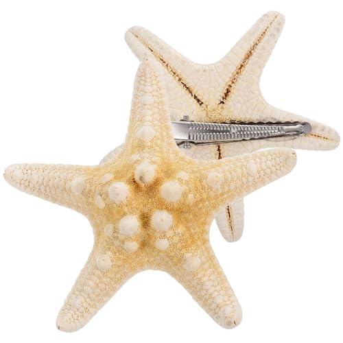 HOMSFOU 2 Stück Seestern-Haarspangen Fünfzackige Seestern-Haarspange Muschel-Haarspange Seestern-Haarspangen Seestern-Haar-Accessoires Für Frauen von HOMSFOU