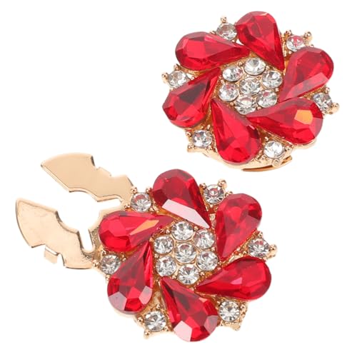 HOMSFOU 2 Stück Strass Knopfüberzüge Clip Kleine Knöpfe Abnehmbare Metall Knopfverzierungen für Damenblusen Kreative DIY Kleidungsschmuck Elegant Tragbar und Sicher für Hemden von HOMSFOU