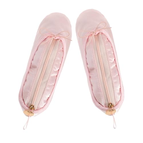 HOMSFOU 2stücke Federmäppchen Für Mädchen Aus Satin Tanzschuhtasche Ballettschuh-Make-up-Tasche Tanzschuh-Make-up-Tasche Tanz-stiftetasche Kleine Kosmetiktasche Für Frauen Und von HOMSFOU