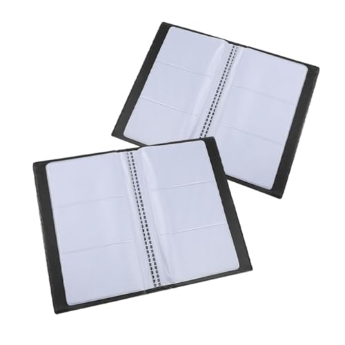 HOMSFOU 2 Stück Teiliges Business Card Organizer PU Leder Karten Kapazität Multifunktionale Visitenkartenmappe mit Schutzschicht Tragbar Stilvoll für Männer und Frauen von HOMSFOU