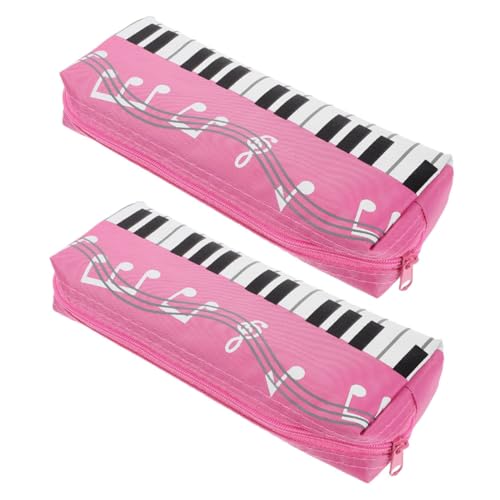 HOMSFOU 2 Stück Teiliges Federmäppchen und Wasserabweisendem Canvas mit Klaviernoten Design Vielseitiges Kosmetiktäschchen und Stifteetui für Mädchen Schule Büro und Reise von HOMSFOU