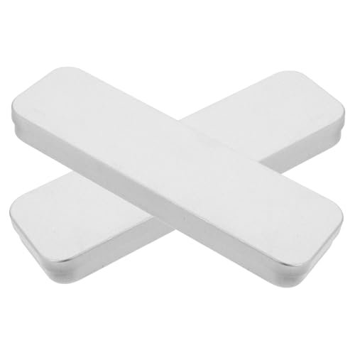 HOMSFOU 2 Stücke Weißblech Box Stift Fällen Stilvolle Schreibwaren Boxen Rechteckigen Zinn Fall Schreibwaren Organizer Silber von HOMSFOU