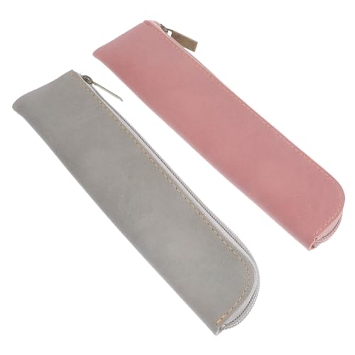 HOMSFOU 2 Teiliges Stifteset Stifttasche Make Up Bleistift Reißverschluss Kosmetik Schlanke Damen Tragbarer Halter Kulturbeutel Stiftetuis Für Erwachsene Stifttasche Süßes von HOMSFOU