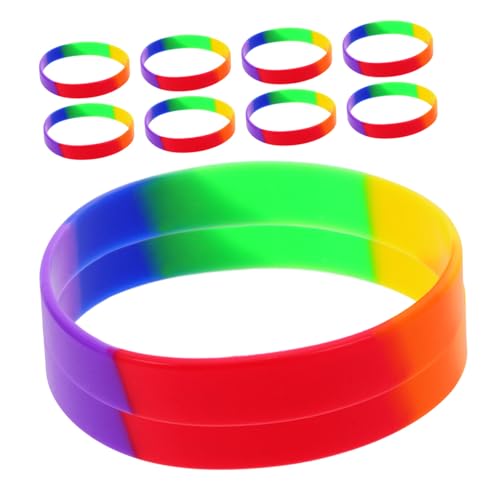 HOMSFOU 20 Stück Regenbogen-armband Gummi -handgelenkbänder Silikonarmbänder Für Pride-parade-armband Stolz Armbänder Pride Month Gefälligkeiten Lustiges Farbarmband Kieselgel HOMSFOU 20 Stück Regenbogen-armband Gummi -handgelenkbänder Silikonarmbänder Für Pride-parade-armband Stolz Armbänder Pride Month Gefälligkeiten Lustiges Farbarmband Kieselgel von HOMSFOU