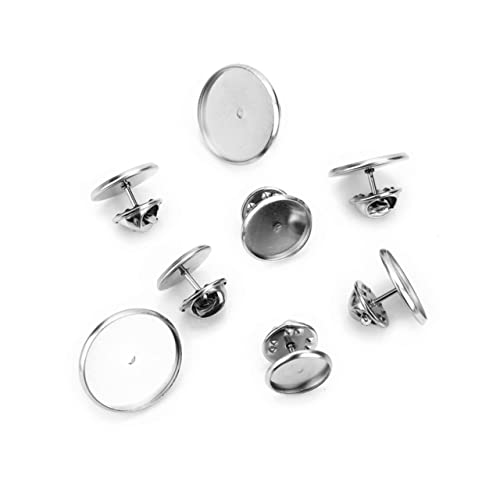 HOMSFOU 20 Stück Teiliges Diy Broschen Zubehör Runde Platten mit Schmetterlingsverschluss Innendurchmesser Broschenunterstützung für Kleidung und Handwerk von HOMSFOU