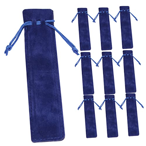 HOMSFOU 20 Stück Teiliges Stiftbeutel aus Doppelseitigem Dickem Fleece mit Kordelzug Kratzfest Langlebig als für Schule Büro und Unterwegs Blau von HOMSFOU