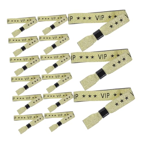 HOMSFOU 20 Stück Vip Armbänder Gold Event Wristbands für Konzerte Clubs Bars Partys und Feiern Langlebige Veranstaltungsbänder zur Vip Kennzeichnung und Gästeerkennung von HOMSFOU