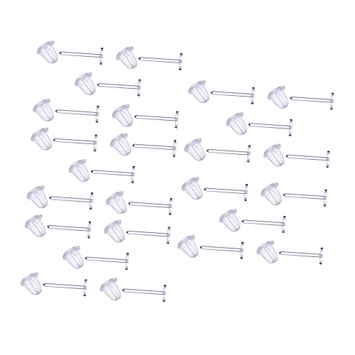 HOMSFOU 200 Stück Teiliges Transparentes Ohrstecker Kunststoff Flache Ohrringverschlüsse Bruchsicher Leicht Geeignet für Damen und Diy Schmuckherstellung von HOMSFOU