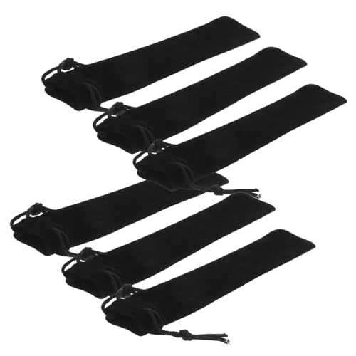 HOMSFOU 25 Stück Teiliges Schwarze Stifttaschen aus Hochwertigem Dickem Flanell mit Kordelzugverschluss Atmungsaktiv und Langlebig als Geschenkverpackung für Stifte Bleistifte und von HOMSFOU