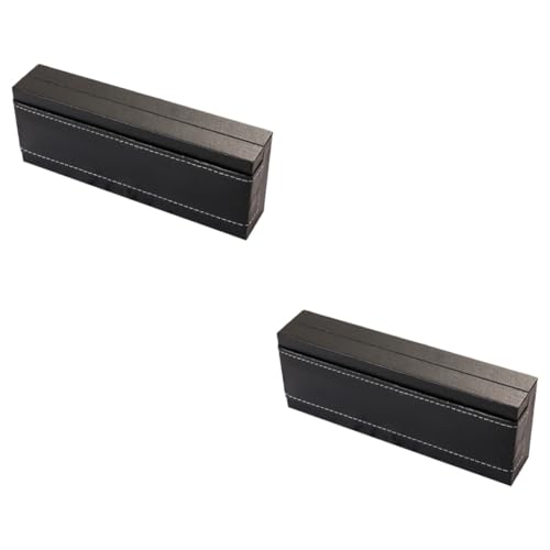 HOMSFOU 2Er-Packung Etui groß Brunnenpenstfall Stiftverpackung Füller Luxus federmäppchen Füllfederhalter-Organizer Tragbarer Stift-Organizer einzelner Stifthalter Pu Black von HOMSFOU