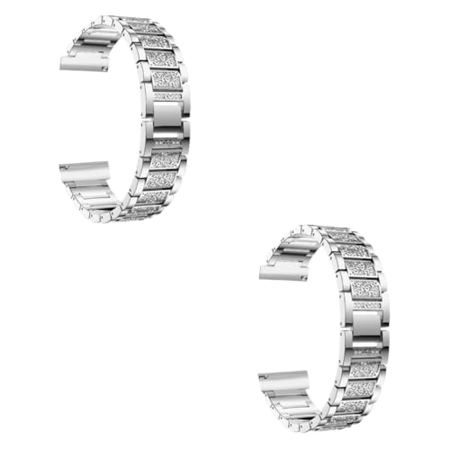 HOMSFOU 2St Armband Blaze Uhr Zubehör Diamant-Smartwatch-Band Gürtel Uhrenarmbänder Stapelarmbänder für Frauen Bands Damenuhren ersatzband ansehen Kristall Anschauen Anhänger Gurt leicht von HOMSFOU