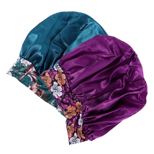 HOMSFOU 2st Schlafende Haarmütze Duschhaube Bandana-stirnbänder Für Damen Entsorgungsbeutel Für Schlangen Schmuck Spa-haarkappe Satin Böhmen Fräulein Schlafkappe von HOMSFOU