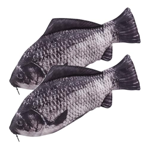 HOMSFOU 2stücke Fischförmiger Bleistiftbeutel Kreative Stiftetui Für Multifunktionales Stationery Bag Katzenspielzeug Aufbewahrungslösung Für Schreibtisch Und Haustiere von HOMSFOU