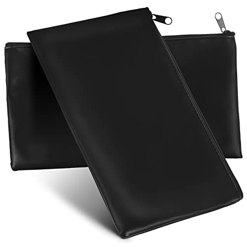HOMSFOU 2Stücke PU Leder Quittungsbeutel Geldtaschen Mit Reißverschluss Für Bargeld Schecks Und Handlich Und Langlebig Und Einkaufen von HOMSFOU