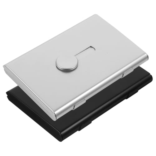 HOMSFOU 2stücke Metall Visitenkartenhalter Kompakte Kartenetui Für Geschäftsreisen Design Für Visitenkarten Und Kleine Karten Silber Und Schwarz HOMSFOU 2stücke Metall Visitenkartenhalter Kompakte Kartenetui Für Geschäftsreisen Design Für Visitenkarten Und Kleine Karten Silber Und Schwarz von HOMSFOU