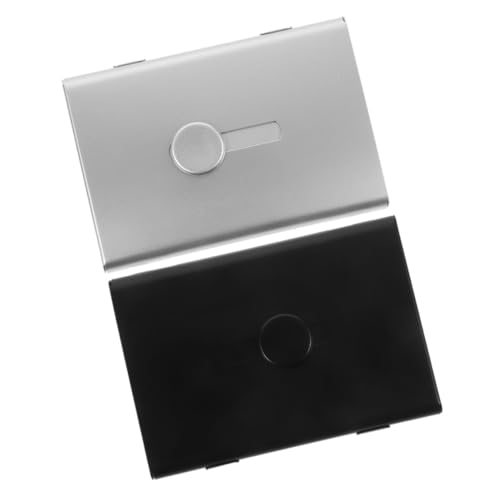 HOMSFOU 2stücke Visitenkartenhalter Aus Metall Herausziehbarer Kartenbehälter Visitenkartenetui Im Taschenformat Visitenkartenbox Für Büro Praktischer Kartenhalter von HOMSFOU