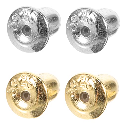 HOMSFOU 2paare Ersatz-schraubverschlüsse Für Ohrringe Aus Silber Ohrringverschlüsse Mit Gummi-stopper Praktische Ohrring-sicherheitsverschlüsse Für Mädchen Und Erwachsene von HOMSFOU